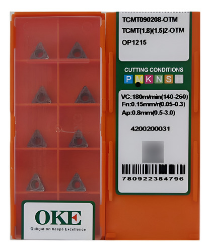 10 Un Inserto Pastilha Oke Tcmt 090208-otm Op1315