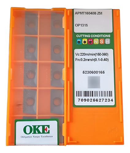 Inserto Pastilha Fresamento Apmt160408 Zm Op1315 Oke 10un