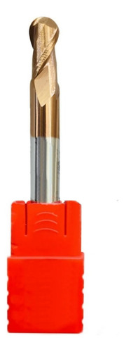 Fresa Esférica Metal Duro 5mm 2 Cortes 55hrc Cobertura Tisin