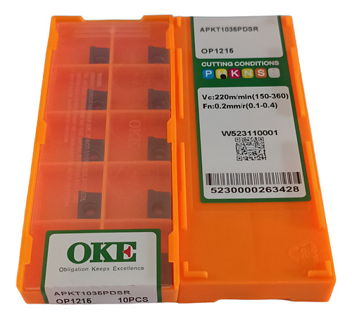 Inserto Pastilha  Fresamento Apkt 1035 Pdsr Op 1315 Oke Inox