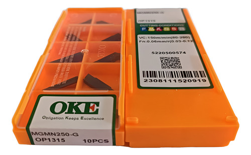 Inserto Pastilha Bedame 2,5mm Oke Mgmn250-g Op1315 Inox