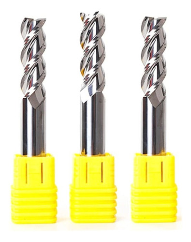 Fresa Topo Reto Metal Duro 5mm 3 Corte Alumínio Canal Polido