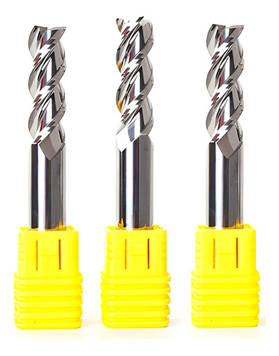 Fresa Topo Reto Metal Duro 6mm 3 Corte Alumínio Canal Polido