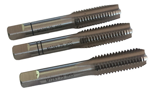 Jogo De Macho Manual Rosca M12 X 1,75mm 3 Peças Hss