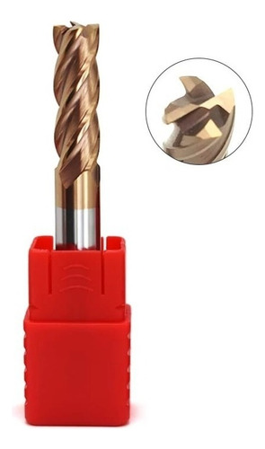 Fresa Topo Metal Duro 8mm 4 Cortes Com Cobertura Hrc55
