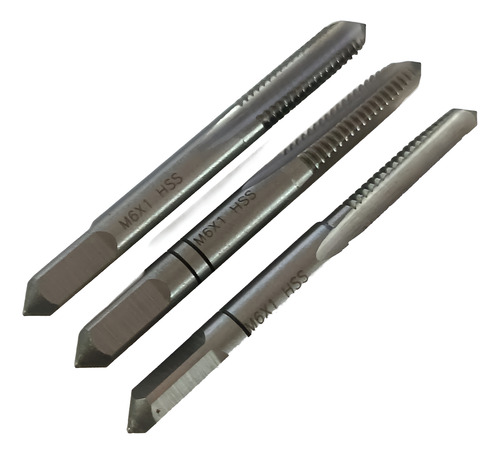 Jogo De Macho Manual Rosca M6 X 1mm 3 Peças Hss