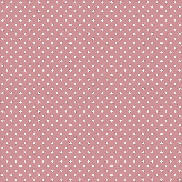 Tricoline 100% Algodão Poá Rose com Bolinhas Branca
