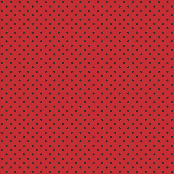 Tricoline 100% Algodão Poà Vermelho com Bolinhas Pretas