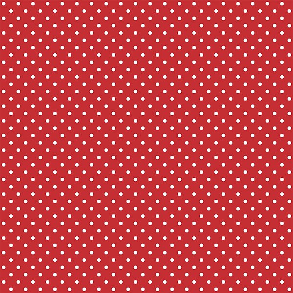 Tricoline 100% Algodão Poà Vermelho com Bolinhas Brancas