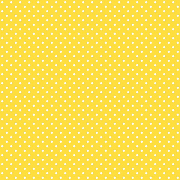 Tricoline 100% Algodão Poa Amarelo com Bolinhas Brancas