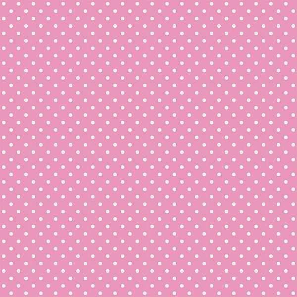 Tricoline 100% Algodão Poa Rosa Bebe com Bolinhas Brancas