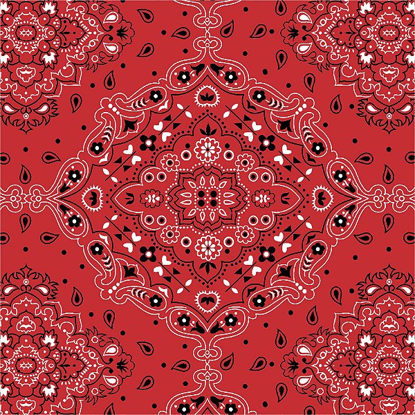 Tecido Tricoline Estampa Bandana Vermelho com Preto