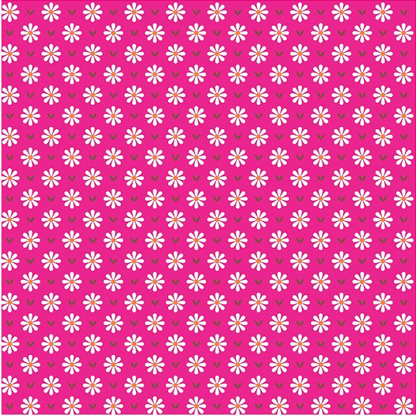 Tecido Tricoline Estampa Mini Margarida Pink