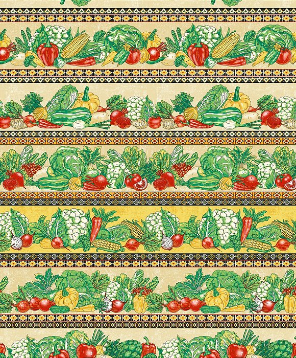 Tecido Tricoline Barrado Verduras