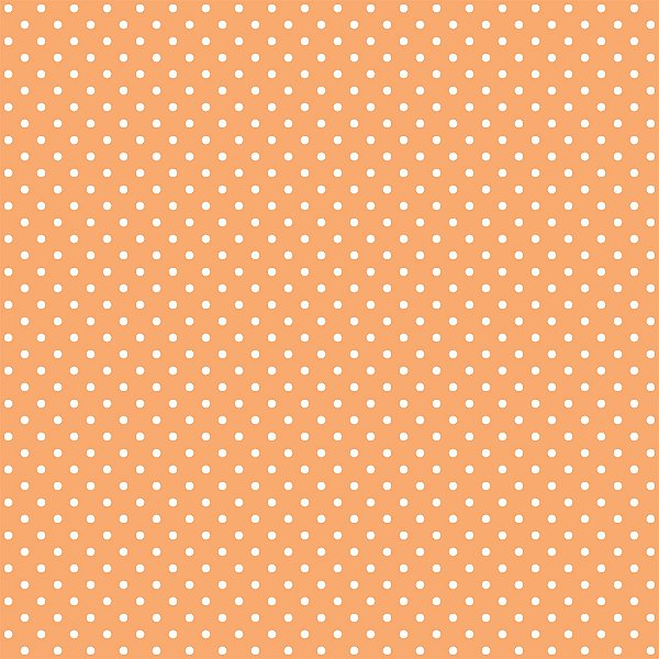 Tecido Tricoline Poá Médio Laranja Com Bolinhas  Branco