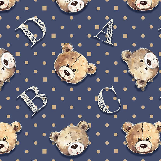 Tricoline Digital  Fuxicos e Fricotes Urso Rosto Marinho