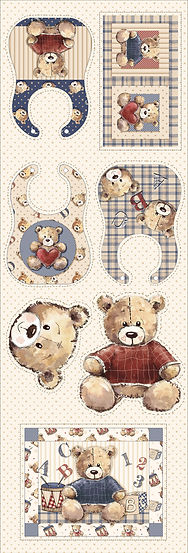 Tricoline Digital Fuxicos e Fricotes Painel Babador Teddy Bear
