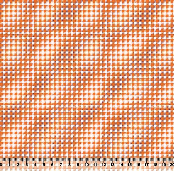 Tecido Tricoline Xadrez Laranja
