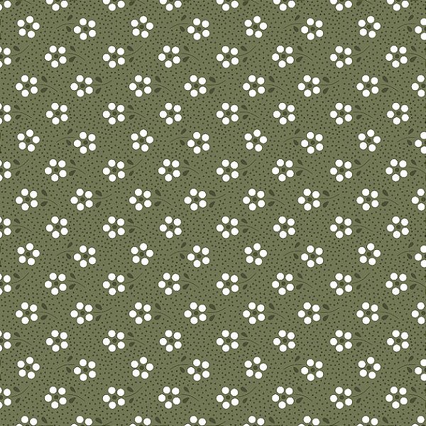 Tecido Tricoline Mini Primavera Eucalipto 50cm X 1.50 Largura