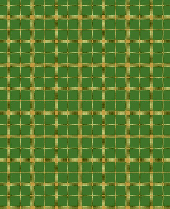 Tecido Tricoline Xadrez Natal Fundo Verde Com Dourado