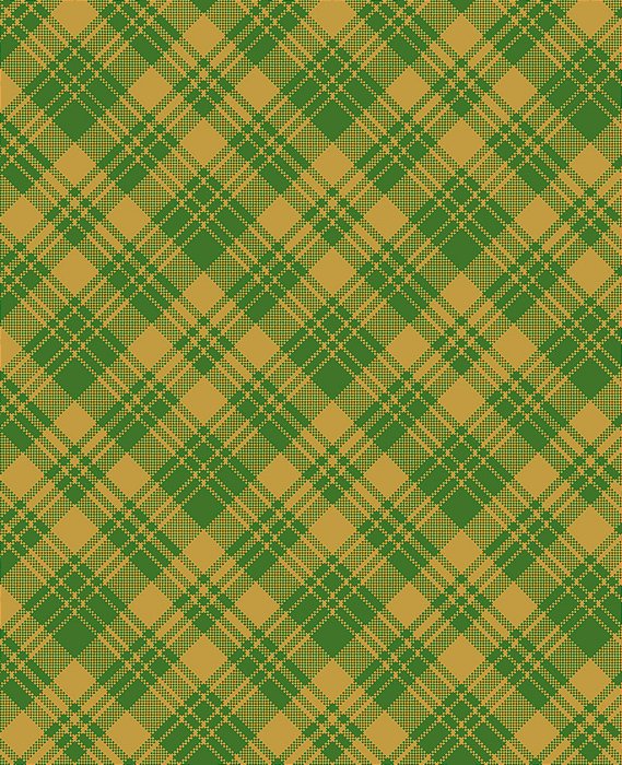 Tecido Tricoline Natal Xadrez Fundo Verde e Dourado