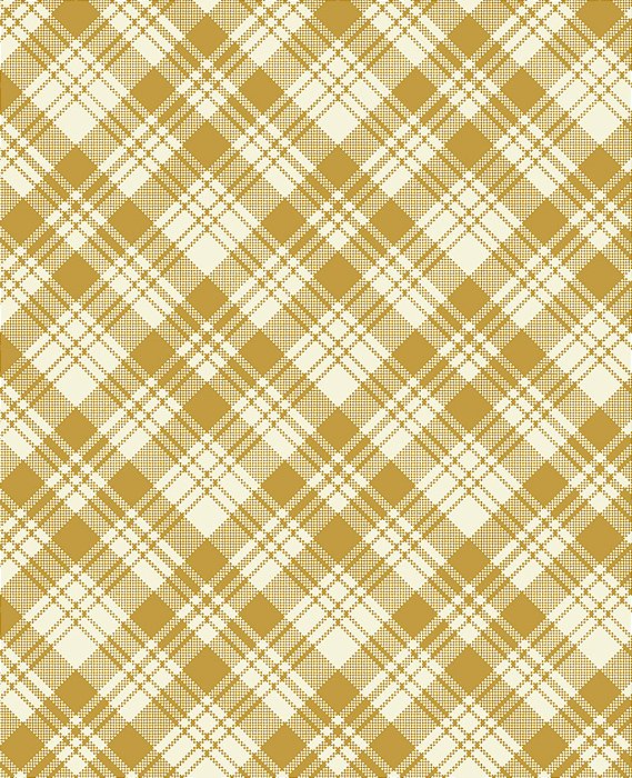 Tecido Tricoline Natal Xadrez Fundo Bege e Dourado