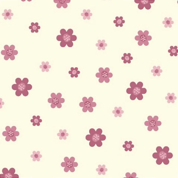 Tecido Tricoline Floral Rose 50cm x 1.50 Largura