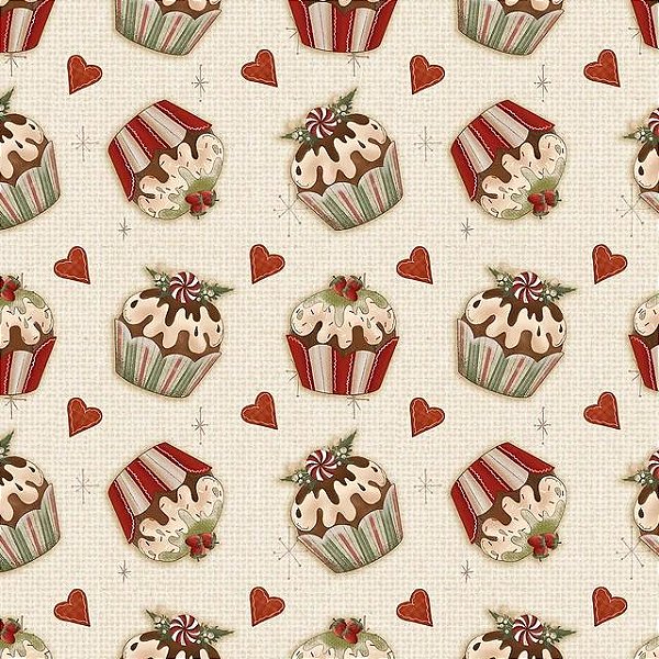 Tricoline Digital Fuxicos e Fricotes Cupcakes de Natal
