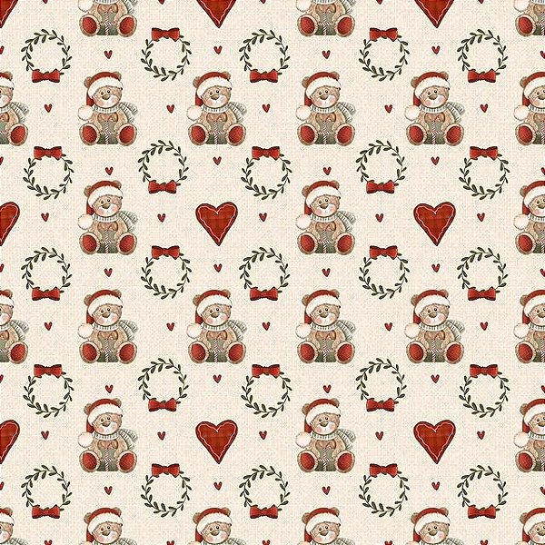 Tricoline Digital Fuxicos e Fricotes Ursinhos e Guilandas de Natal
