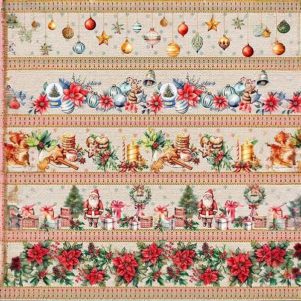 Tricoline Barrado Digital Natal Sinos 55cm X 1.50 Largura