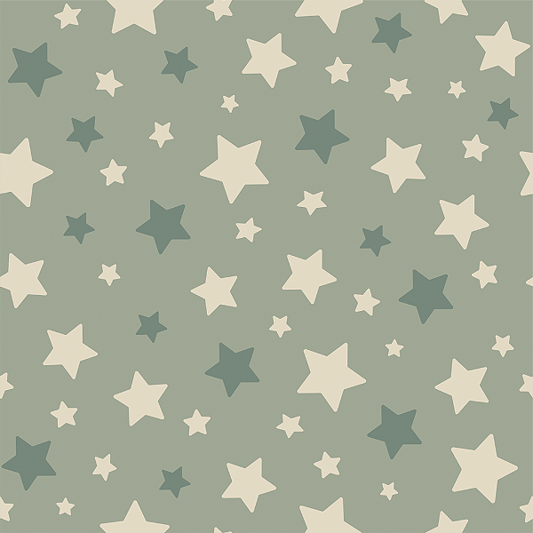 Tecido Tricoline Estampada Estrela Fundo Verde 50cm X 1,50Largura