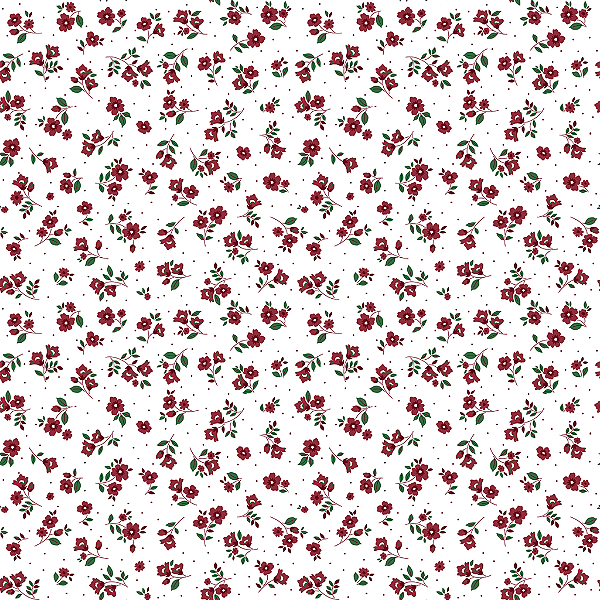 Tecido Tricoline Estampa Floral Mini Rosas Marsala 50cm X 1,50 Largura