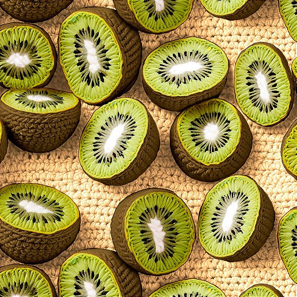 Tecido Tricoline Digital 3D Kiwi 50cm X 1.50 Largura
