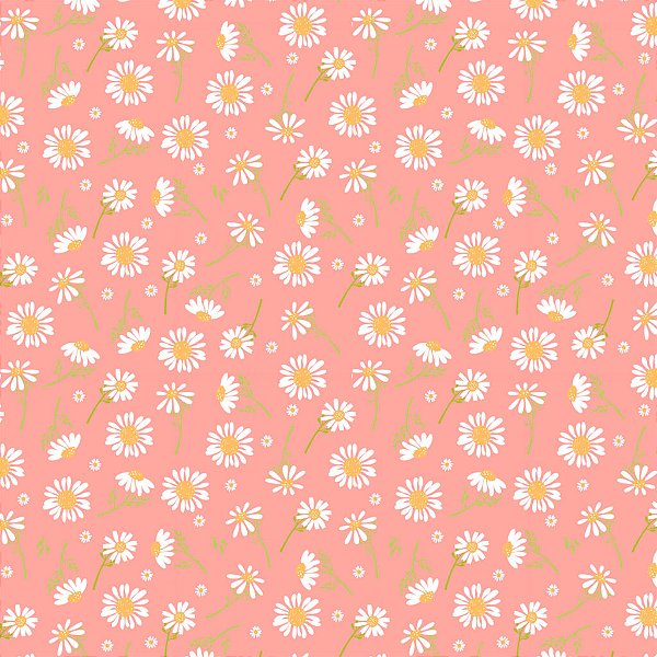 Tricoline Floral Girassol Fundo Rose 50cm X 1.50Largura