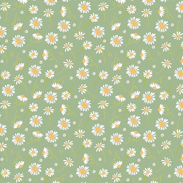 Tricoline Floral Girassol Fundo Verde Menta 50cm X 1.50Largura