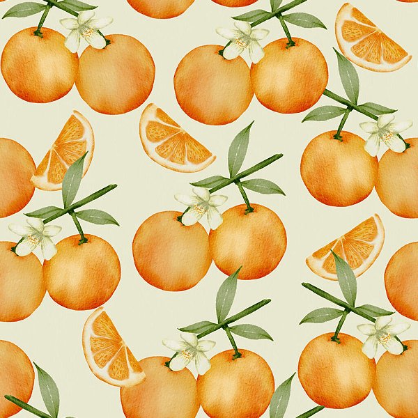 Tecido Tricoline Estampado Laranjas 50cm x 1.50Largura
