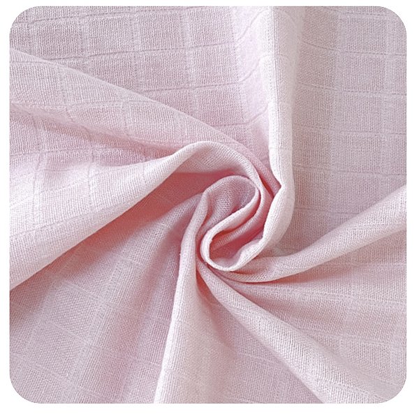 Tecido Fralda Lisa Mini Quadriculada Rosa Bebe 50cm X 70Cm Largura