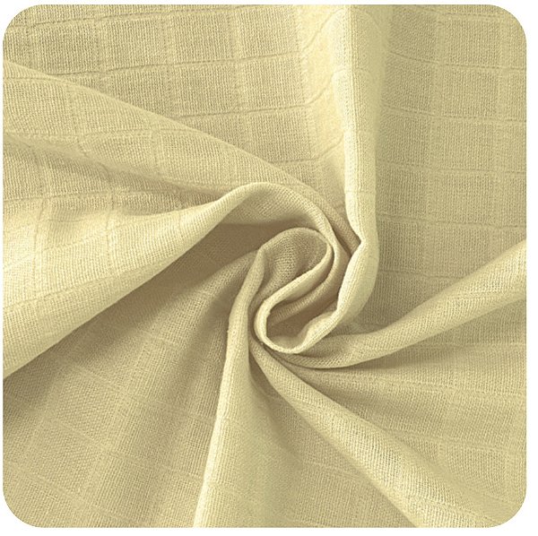 Tecido Fralda Lisa Mini Quadriculada Amarelo Manteiga 50cm X 70Cm Largura