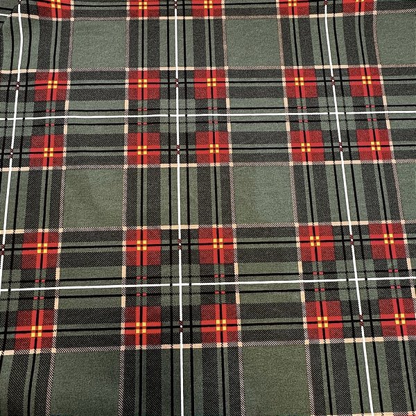 Tecido Tricoline Misto Natal Xadrez Verde 50cm X 1.50 Largura