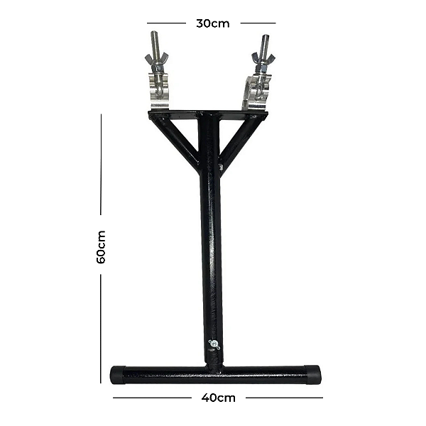 SUPORTE DE FERRO COM REGULAGEM E GARRAS ESPECIAIS DE ALUMINIO
