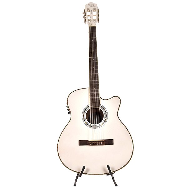 VIOLÃO LAND ELETRICO NYLON BRANCO LW-N-40E WH