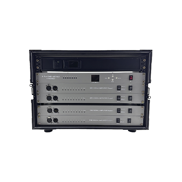 RACK ONELIGHT COM 1 ARTNET 4 SPLITTER E FILTRO DE LINHA