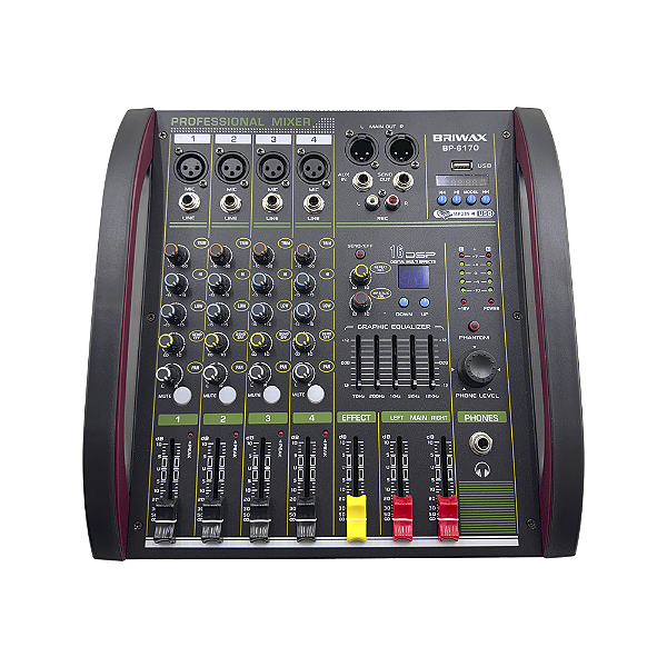 MESA DE AUDIO PROFISSIONAL 4 CANAIS BRIWAX BP-6170