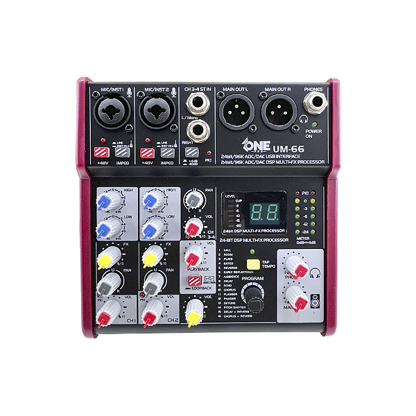 MESA DE AUDIO 02 CANAIS ONEPRO UM-66