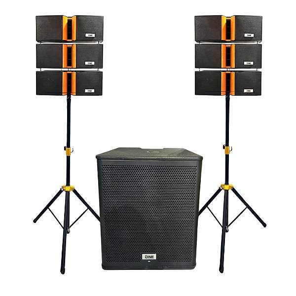 SISTEMA DE SOM ATIVA LINE ARRAY VERTICAL 4" + SUB DE 18" RF1807SUB2.1+3xAR2401P ( 33462 )