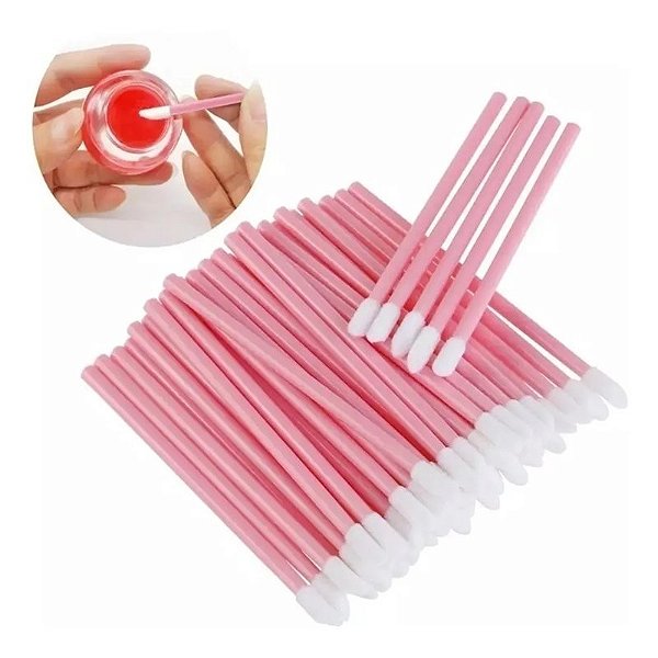 Pincel Descartável Lipgloss Batom Aplicador 50UND