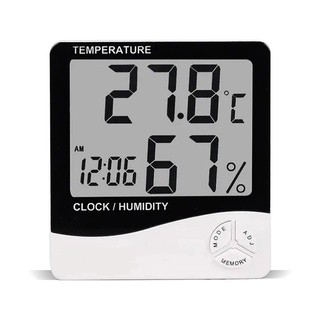 Relógio Digital com Higrômetro grande Medidor de Temperatura e Umidade
