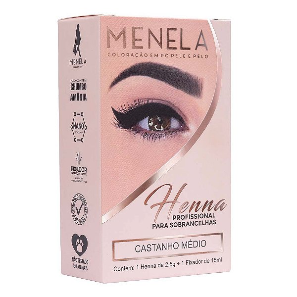 Henna para Sobrancelhas Menela Castanho Médio 2,5g