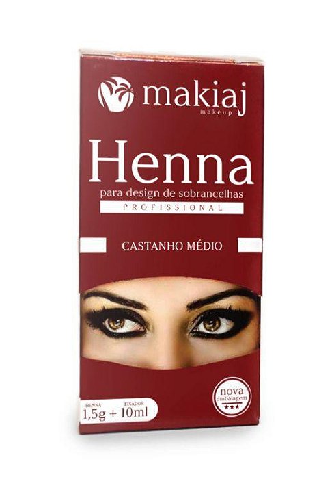 Henna para Sobrancelhas Makiaj Castanho Médio 1,5g+10ml