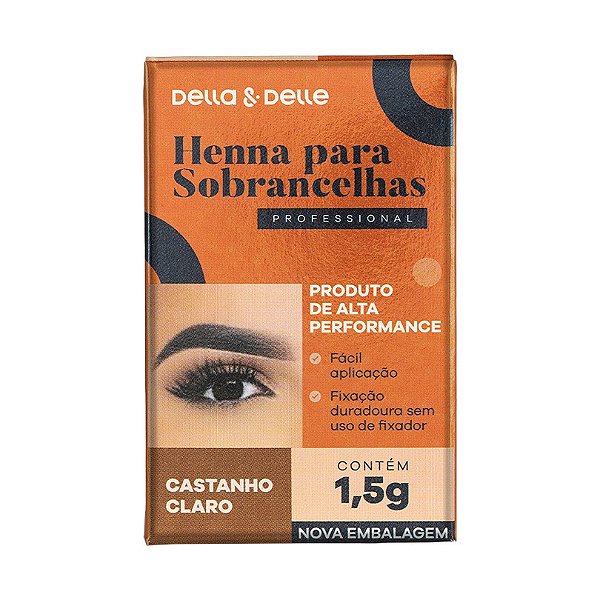 Henna para Sobrancelha Della & Delle Castanho Claro 8g